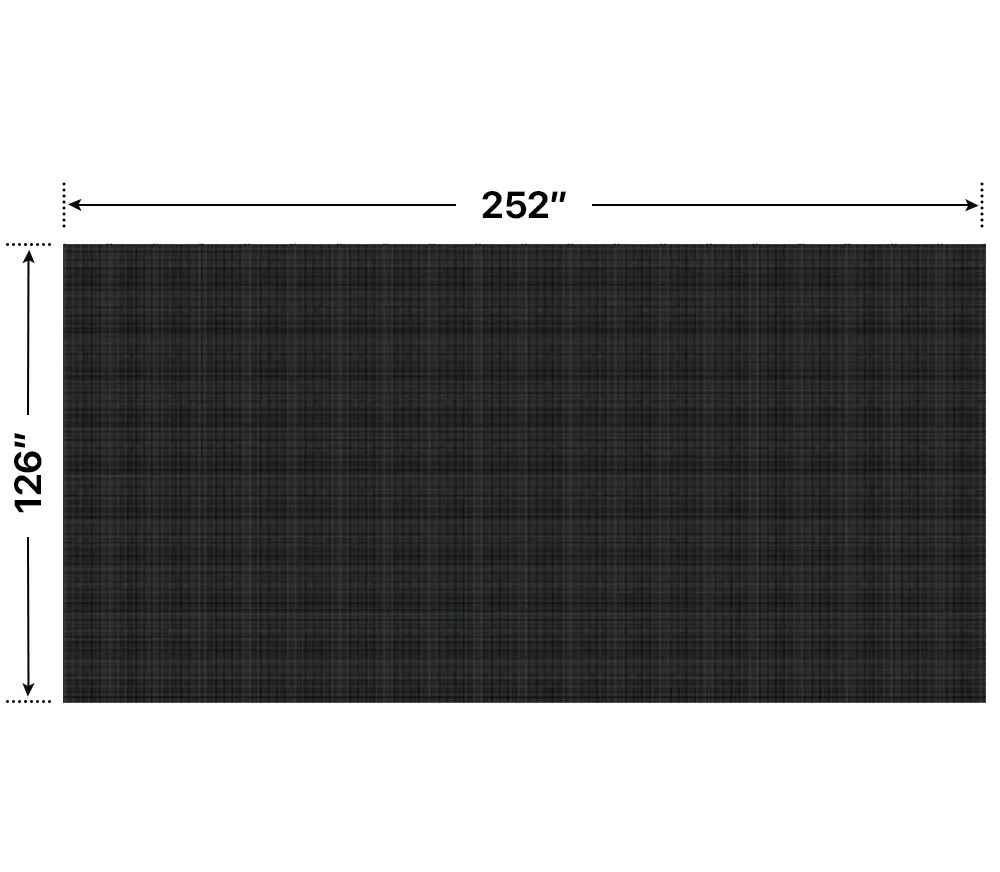Front elevation of a 10x20 LED sign, 252″ wide by 126″ tall