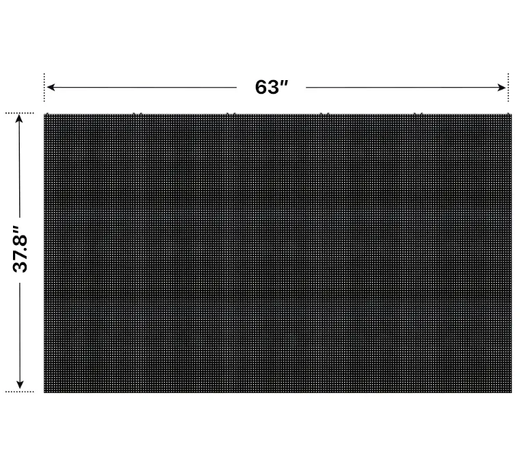 Front elevation of a 3x5 LED sign, 63″ wide by 37.8″ tall