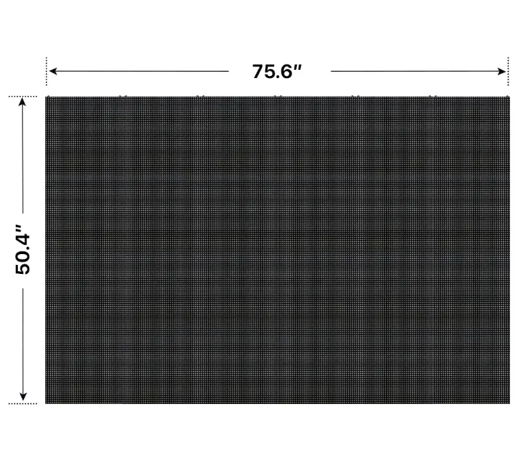 Front elevation of a 4x6 LED sign, 75.6″ wide by 50.4″ tall