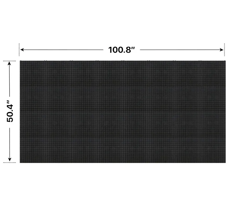 Front elevation of a 4x8 LED sign, 100.8″ wide by 50.4″ tall
