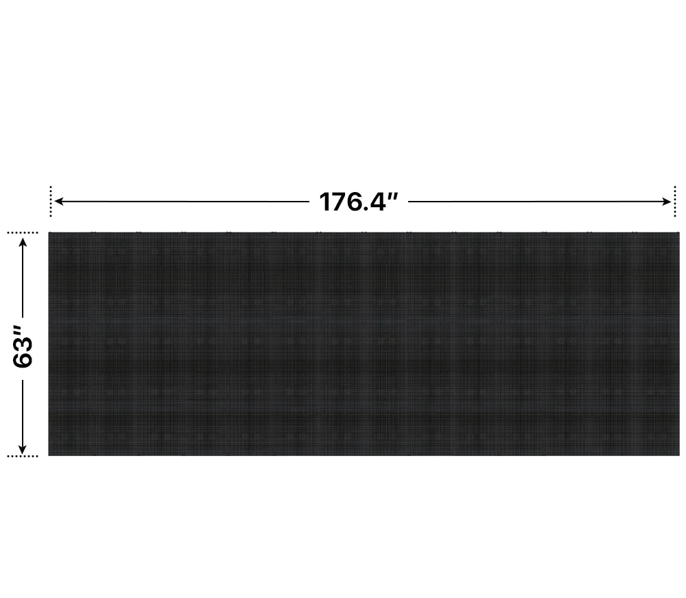 Front elevation of a 5x14 LED sign, 176.4″ wide by 63″ tall