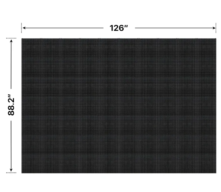 Front elevation of a 7x10 LED sign, 126″ wide by 88.2″ tall