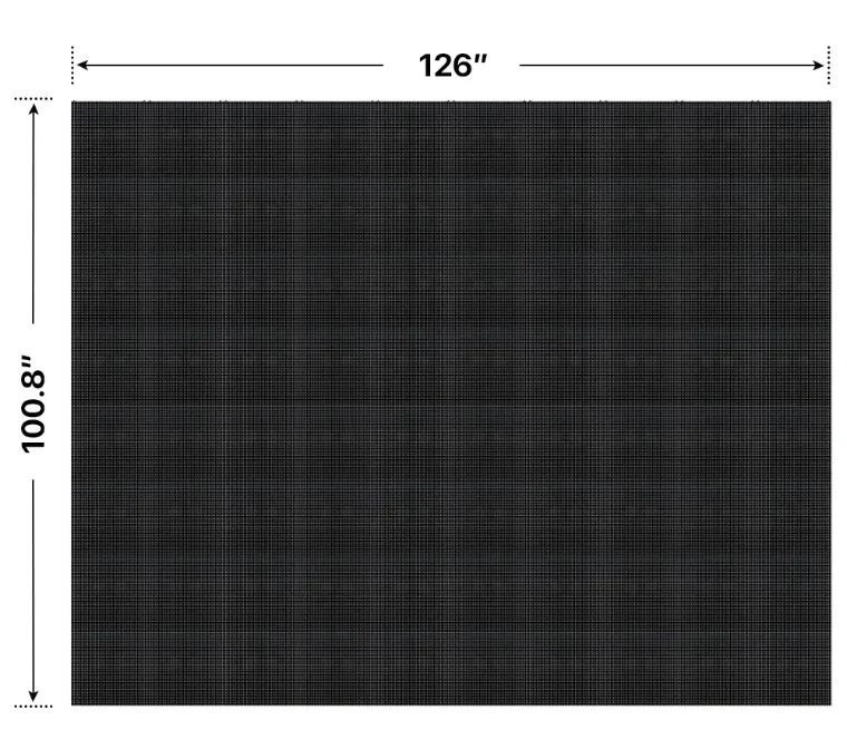 Front elevation of an 8x10 LED sign, 126″ wide by 100.8″ tall