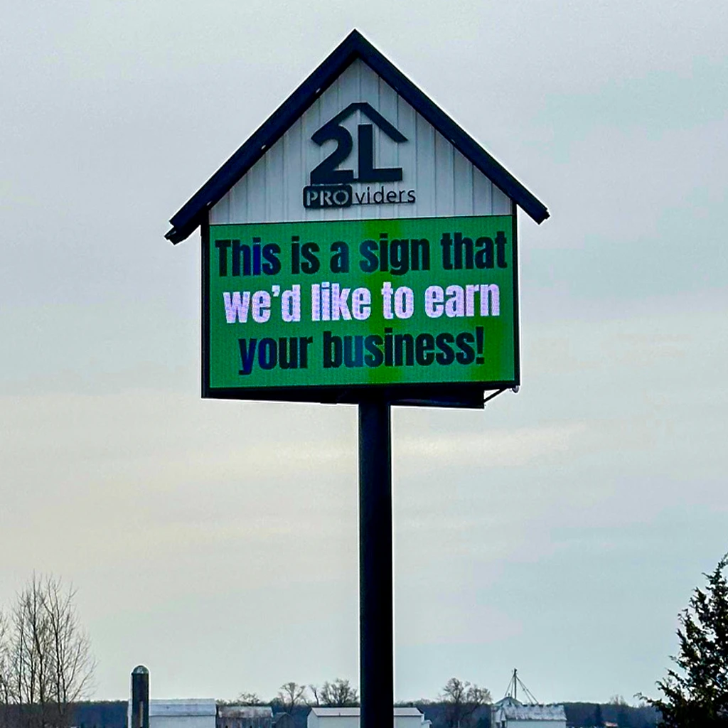 2L Providers outdoor LED sign
