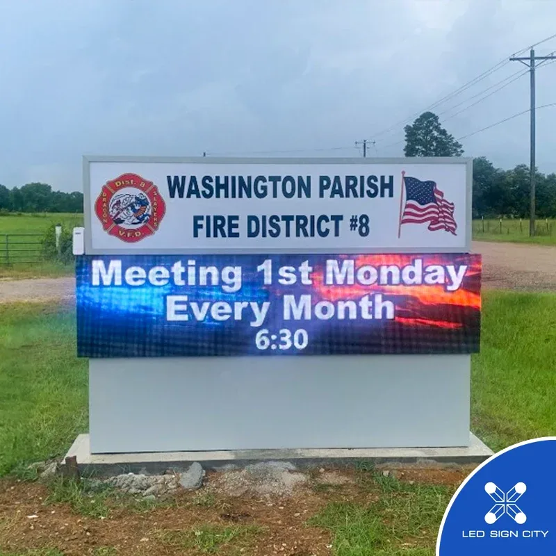 LED sign at Washington Parish Fire Department